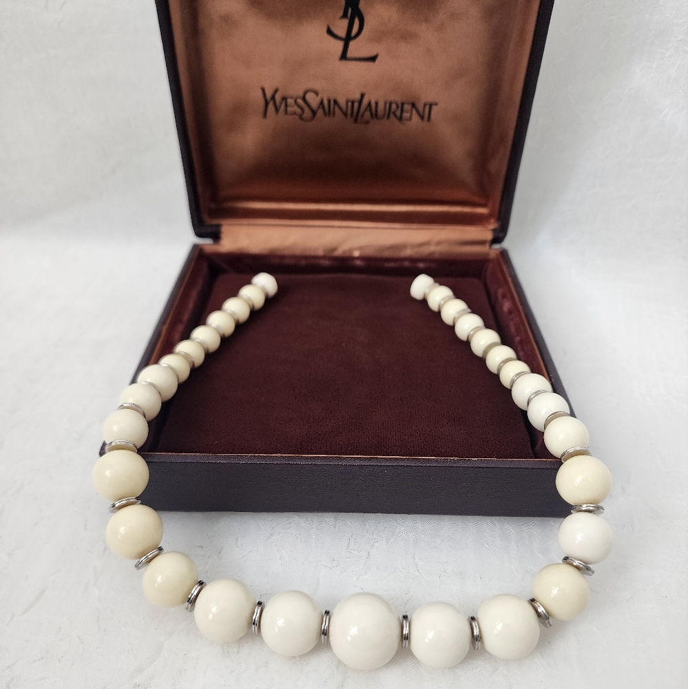 Auth YSL Yves Saint Laurent Classic Retro Short Necklace - Picture 6 of 7